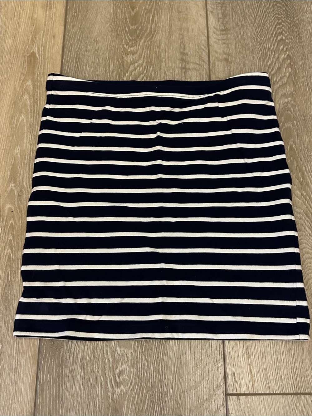 Striped Navy and White Pencil Y2K Skirt